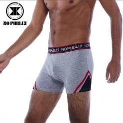 Boxer Coton NO PUBLIK Graphic Gris/Bleu Homme