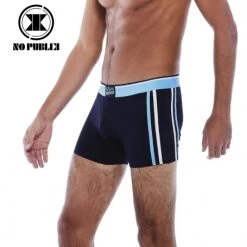 Boxer Coton NO PUBLIK Two Tones Noir/Bleu Homme