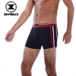 Boxer Coton NO PUBLIK Two Tones Noir/Rouge Homme