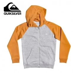 Sweat à Capuche Zippé QUIKSILVER Easy Day Gris / Orange Junior